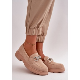 Women's moccasins with decoration 23003 beige 1