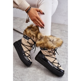 Snow boots Model HY821-63 Beige/Black 1
