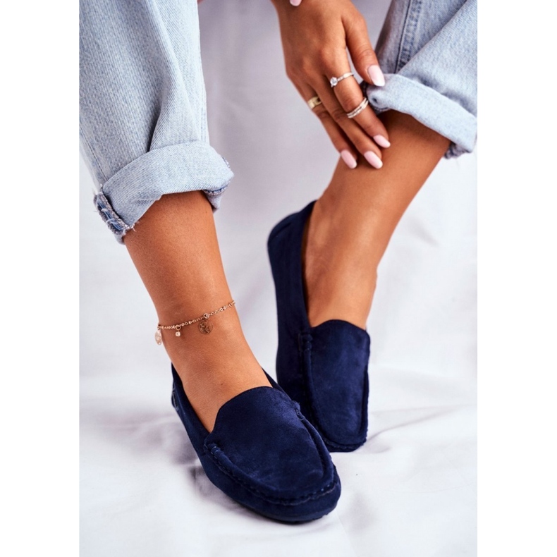 Women's moccasins made of Eco-suede 20PB26-2190 blue 1