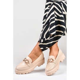 Beige shoes with decoration B2733BE 2