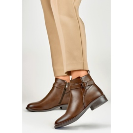 Women's boots CH2225BR beige and brown 2