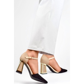Women's sandals 8338-268B beige and black 1