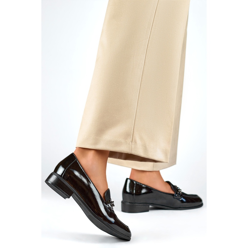 Women's Shoes with Chain 24-12309B black 1