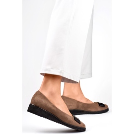 Women's Pumps with Bow GD-FL766T Taupe brown 1