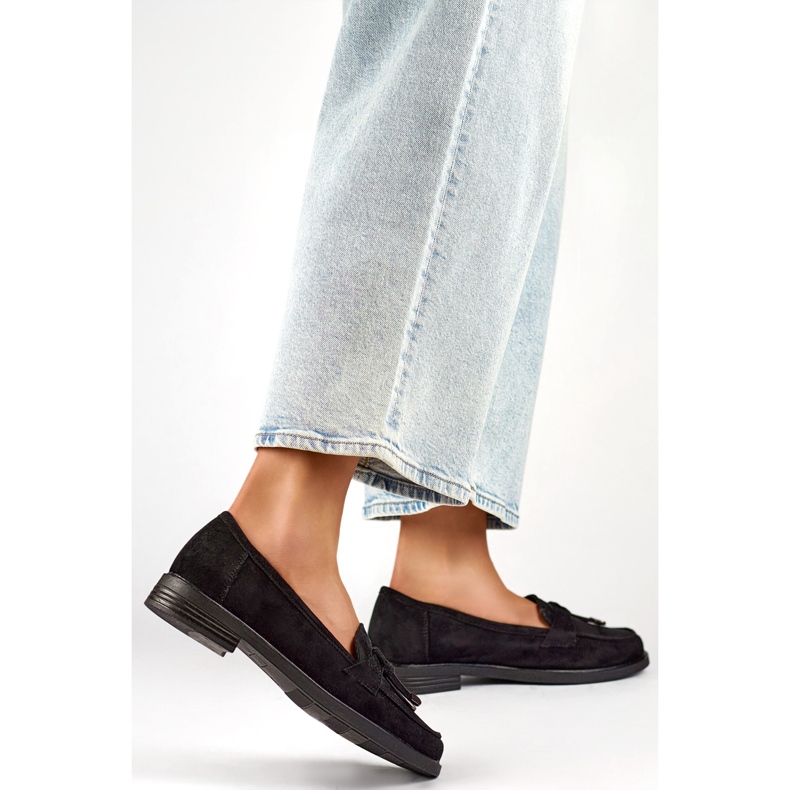 Women's shoes with a bow 24-12369B black 1