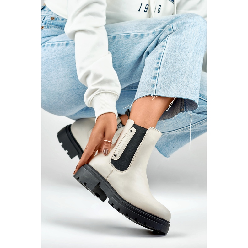 Chelsea boots Model 250004BE-PU Light Beige - PRIMO 1