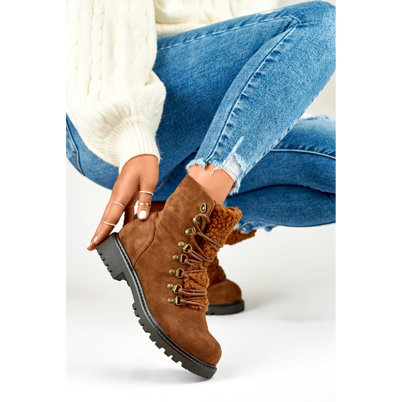 Women's Worker Boots Y2191C brown 1