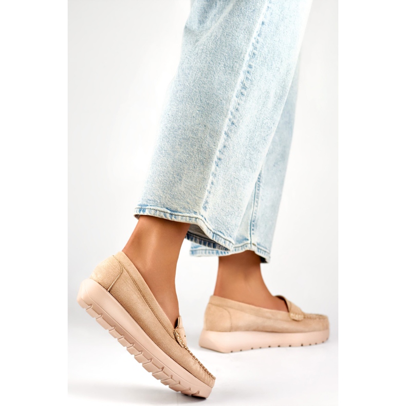 Women's moccasins 24-21338BE beige 1