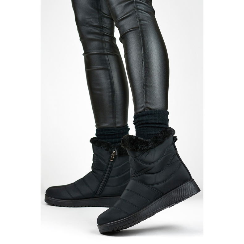 Women's Fur-Lined Snow Boots W76B, black 1