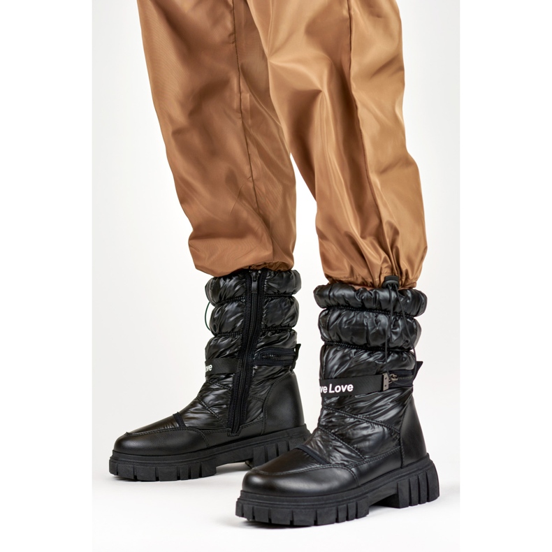 Women's Fur-Lined Snow Boots OH-29B, black 1