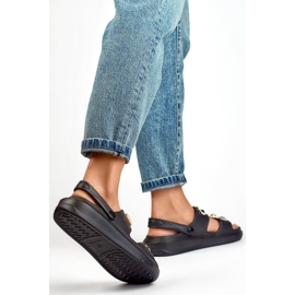 Women's sandals with decorations JHC3071B black 1 Women's sandals with decorations JHC3071B black 1