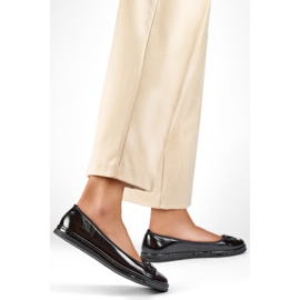 Women's Ballerina Shoes with Bow GD-XR392-B black lacquered 1 Women's Ballerina Shoes with Bow GD-XR392-B black lacquered 1