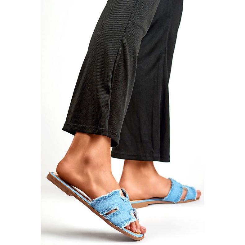 Jeans MTBL04L.DE women's flip-flops, blue 1 Jeans MTBL04L.DE women's flip-flops, blue 1