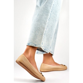 Women's ballet flats with a bow GD-XR392A-BE beige 1