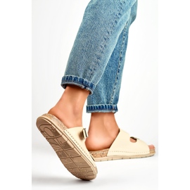 Women's slippers G3178-7BE beige 1