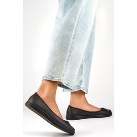 Women's ballet flats with a bow GD-XR392A-B, black 1