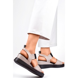 Women's Wedge Sandals GD-LH2002T, beige 1