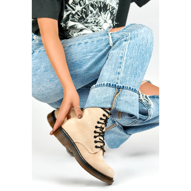 Women's Worker Boots H1080BE Beige 1