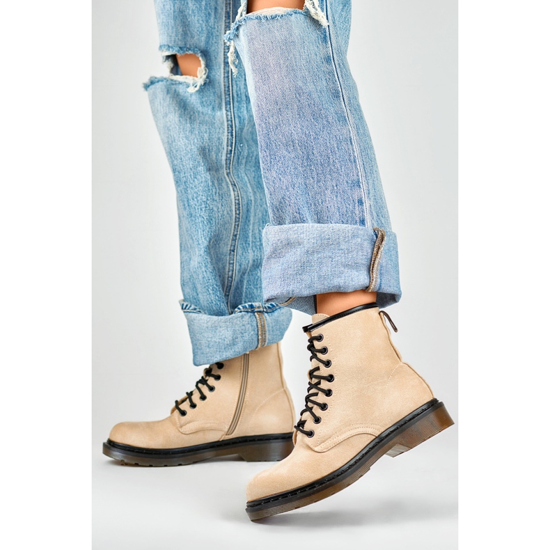 Women's Worker Boots H1080BE Beige 2