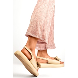 Women's Sandals with Bow LX2350BE beige 1