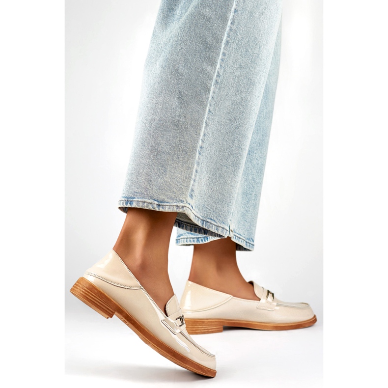 Women's shoes with decoration 24-58233BE beige 1