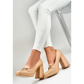 Women's Pumps with Decoration M047-NU beige 1