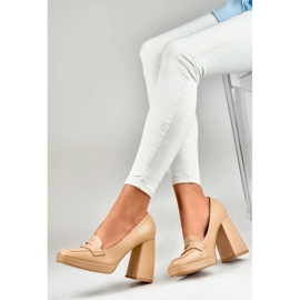 High-heeled pumps M046NU beige 1