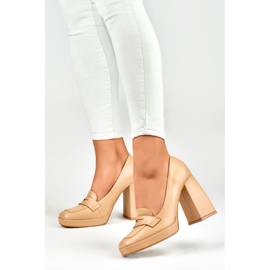 High-heeled pumps M046NU beige 2