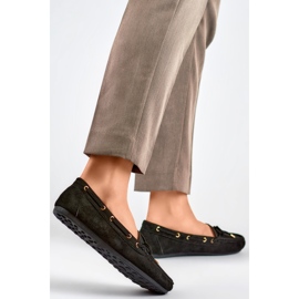 QQ5B women's moccasins with a bow black 1