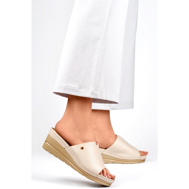 Women's slippers GD-FL1245BE beige 1