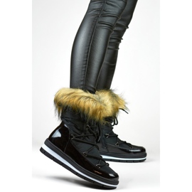 Women's Snow Boots A806-1-B with Fur black 2