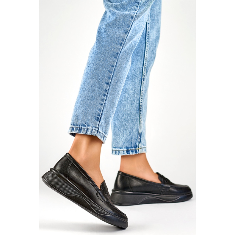 Black Women's Moccasins 25-7937B 1 Black Women's Moccasins 25-7937B 1