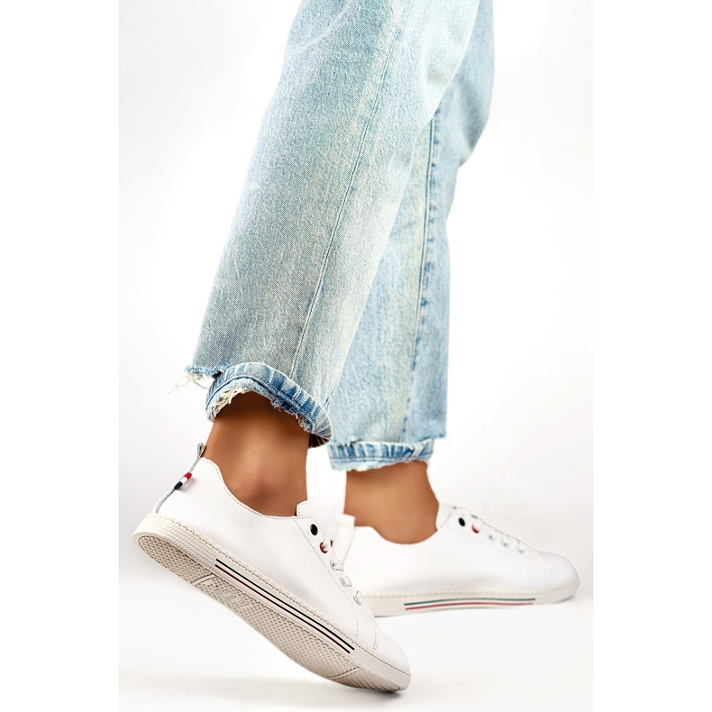 Women's Leather Sneakers 24-87967W white 1