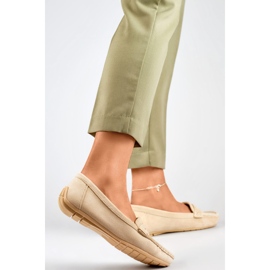 Women's moccasins 9173-P-BE beige 1