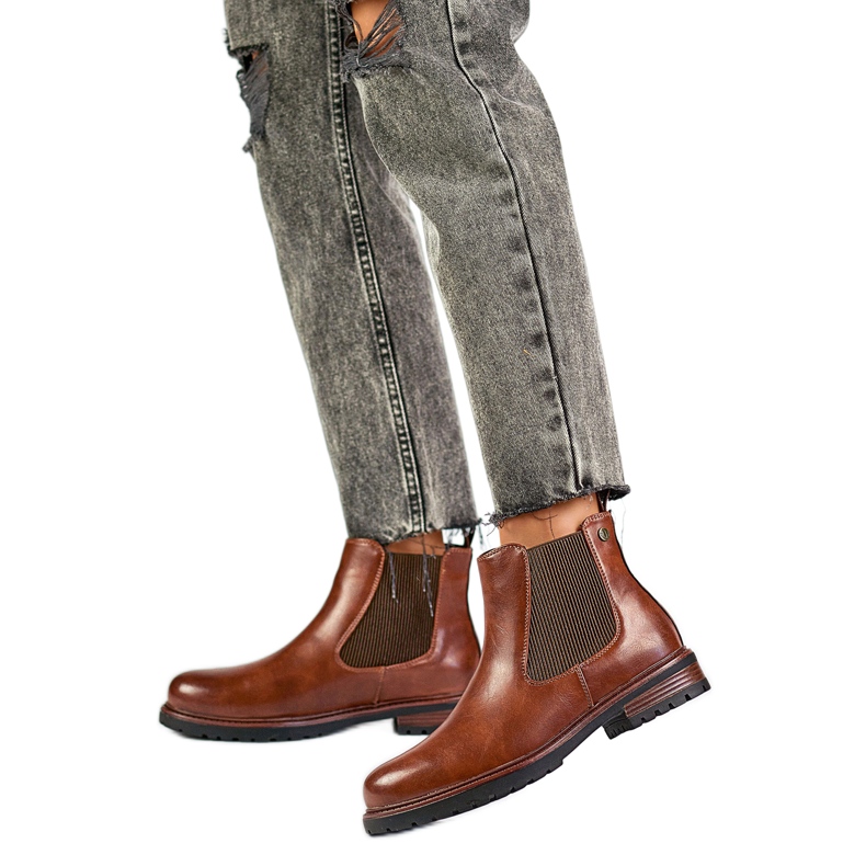 Chelsea boots Model GD-WL71C Brown/Camel - PRIMO 1