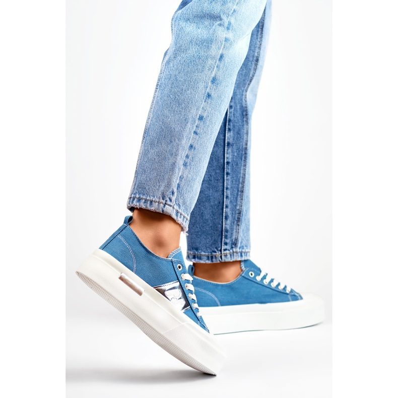 Women's Sneakers on the LY100BL Platform blue 1
