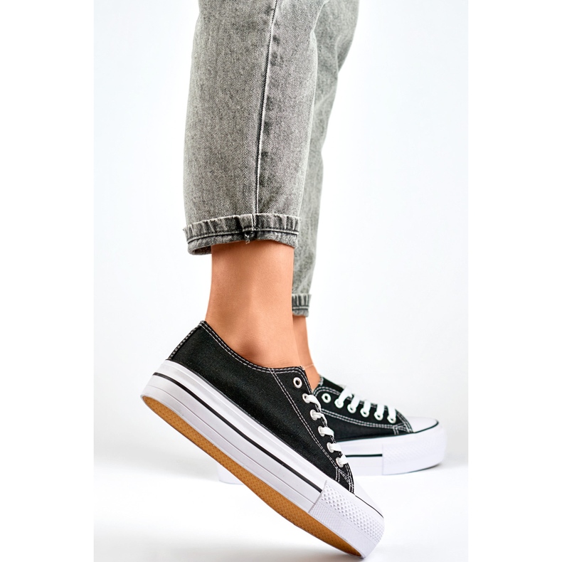 Women's Platform Sneakers QY832B black 1