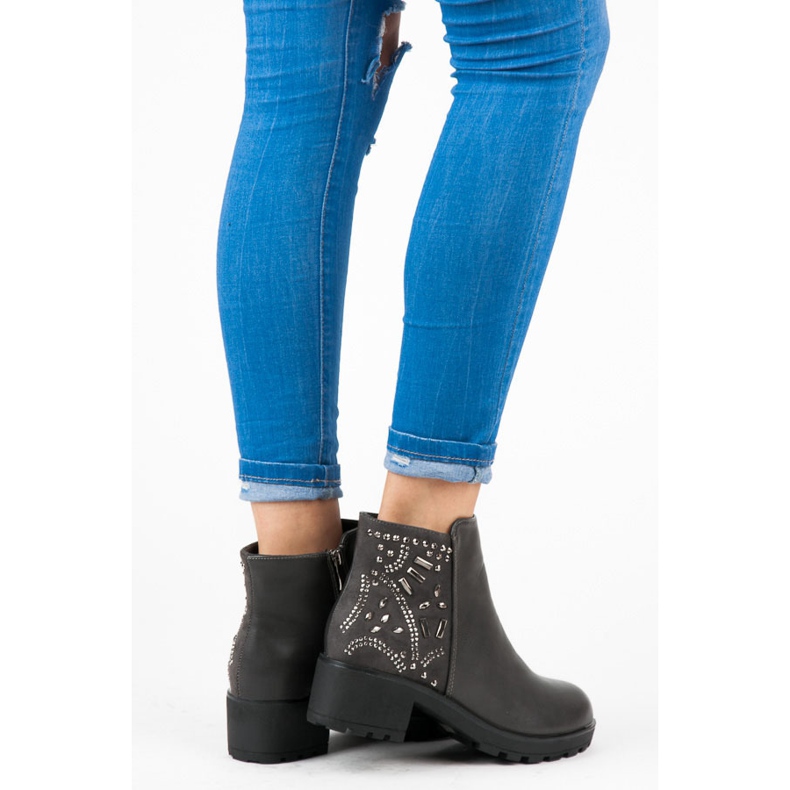 Vices Boots With Crystals grey 2