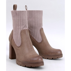 Fairsy Khaki high heel ankle boots beige 1