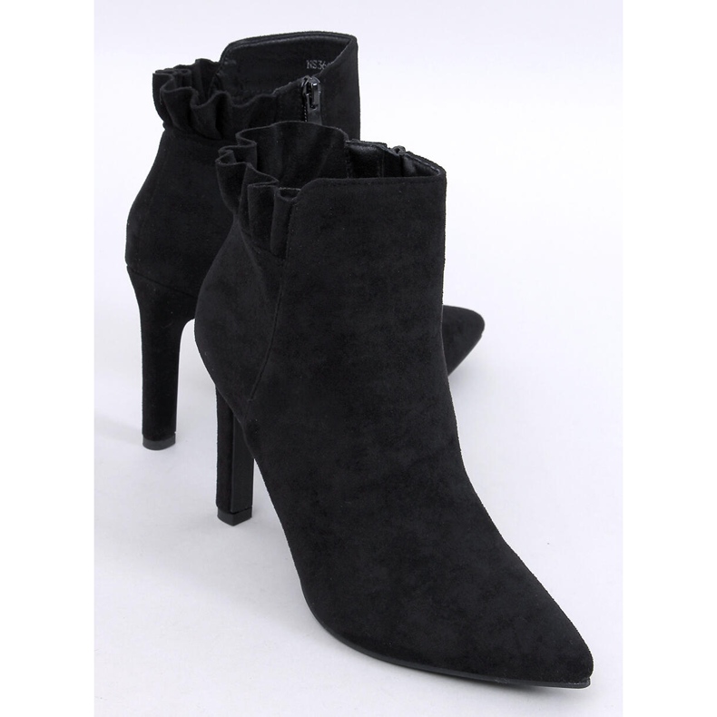 Mariah Black suede high heel ankle boots 1