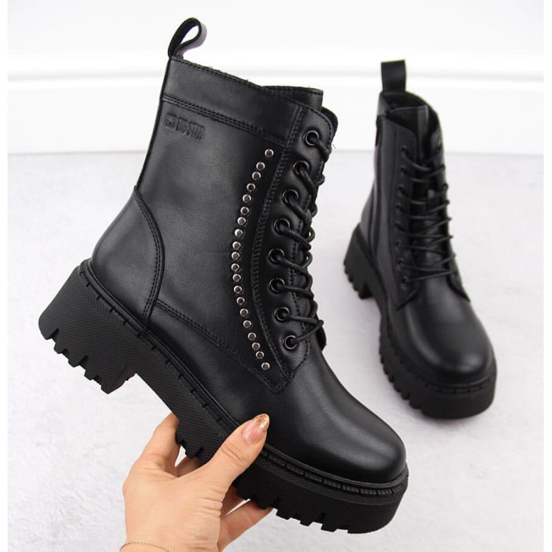 Big Star leather boots, insulated OO274A255 INT2062 black 1