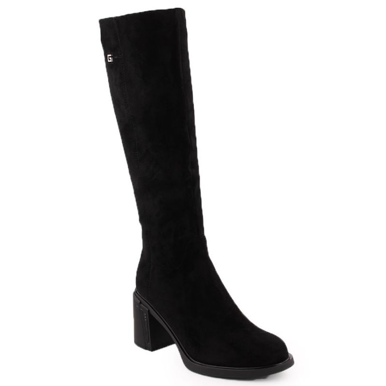 Potocki suede high-heeled boots W 60314 WOL278A black 2