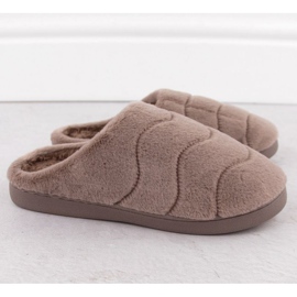 Unisoft W 6622 EVE466A fur home slippers brown, beige/cream 2