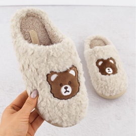 Home slippers with a teddy bear Unisoft W 6625 EVE467 beige 1