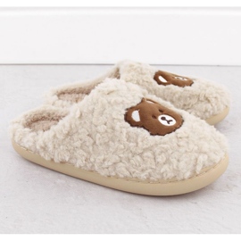 Home slippers with a teddy bear Unisoft W 6625 EVE467 beige 2