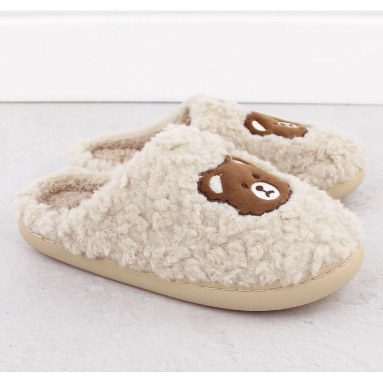 Home slippers with a teddy bear Unisoft W 6625 EVE467 beige 2