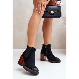 Insulated Women's Ankle Boots Made of Eco Suede Vinceza 58356 Black 2 Insulated Women's Ankle Boots Made of Eco Suede Vinceza 58356 Black 2