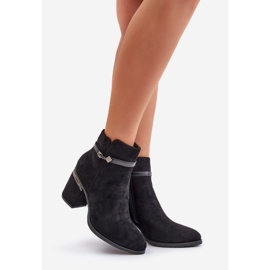 Insulated Women's Boots On High Heel With Decorative Strap Vinceza 16446 Black 1
