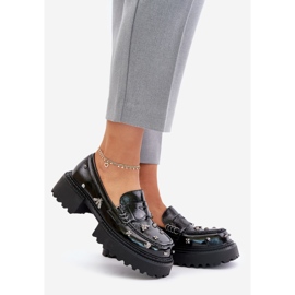 S.Barski Women's Patent Leather Shoes With Decorations D&A MR880-103 Black 1 S.Barski Women's Patent Leather Shoes With Decorations D&A MR880-103 Black 1