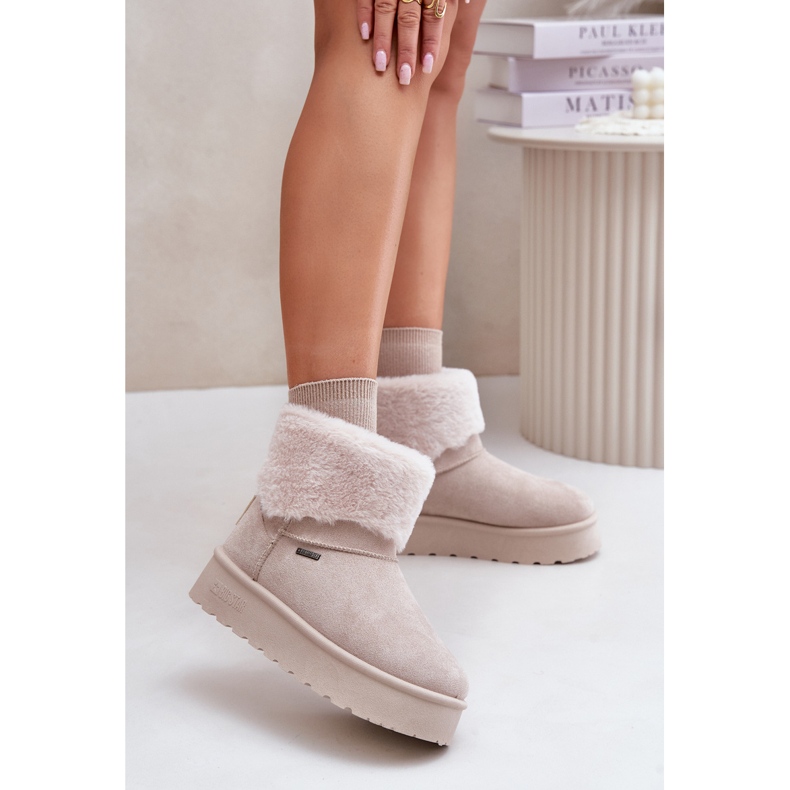 Platform Snow Boots With Fur Big Star OO274A107 Light Beige 2